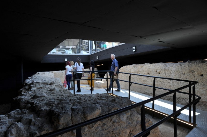 The MUDEM museum and the medieval wall of Molina de Segura