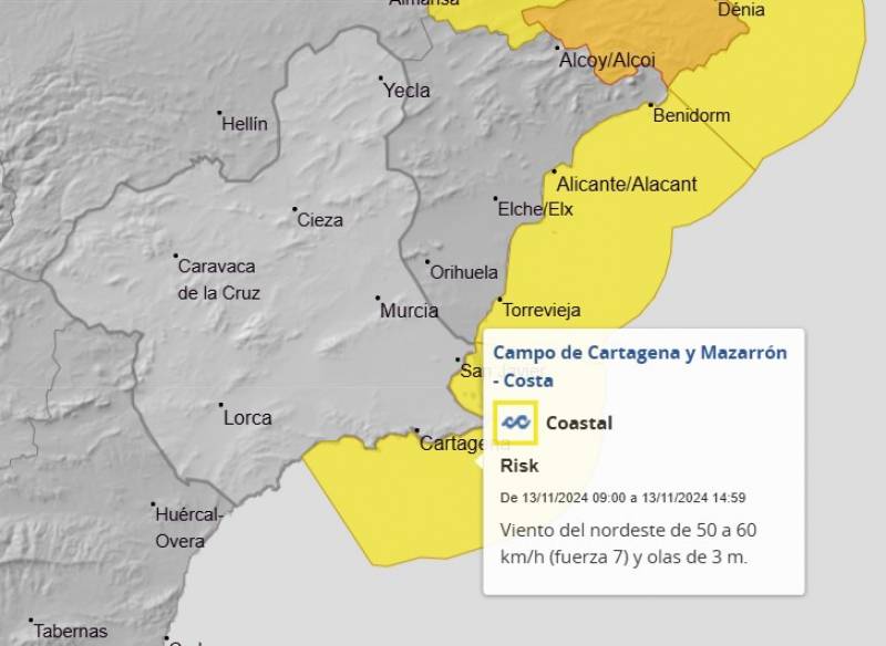 DANA storm brings rain and snow to Murcia this Tuesday and Wednesday