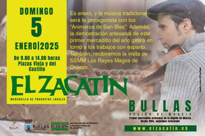 January 5 Traditional music takes centre stage at the El Zacatin arts and crafts market in Bullas