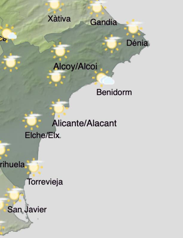 Alicante weather forecast December 16-19: Another week in the sun for the Costa Blanca