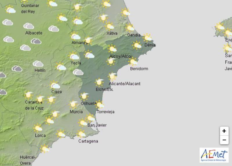 Mix of rain and mild temperatures: Alicante weather forecast Jan 6-9