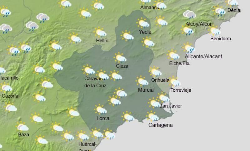 A cold snap comes with the rain this weekend: Murcia weather forecast March 13-16