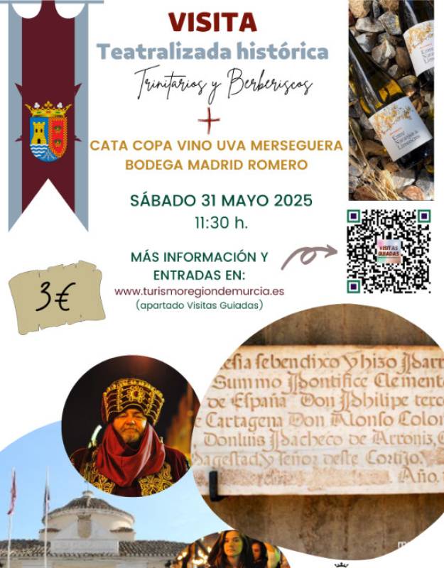 May 31 Dramatized history and wine tasting tour in Torre Pacheco