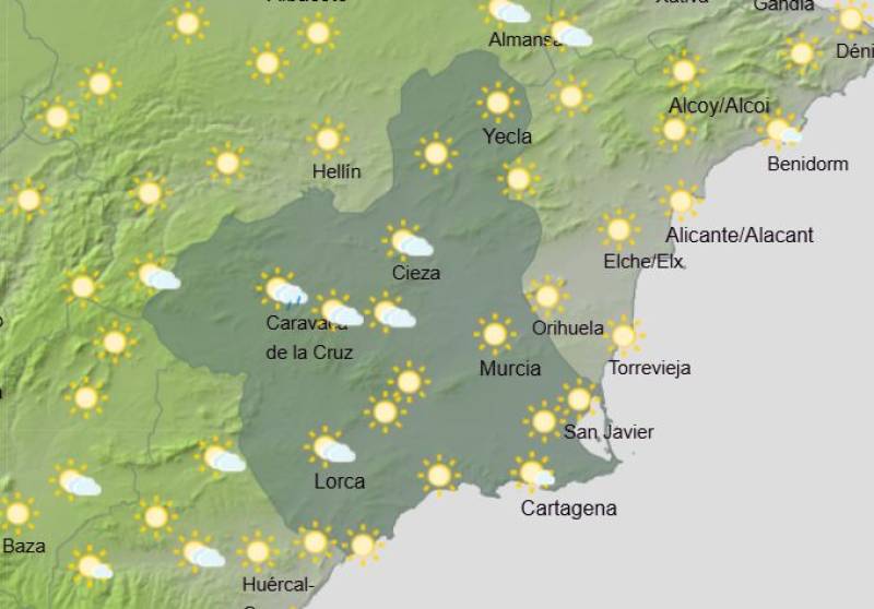 Murcia weekend weather forecast July 10-13: Hot and humid