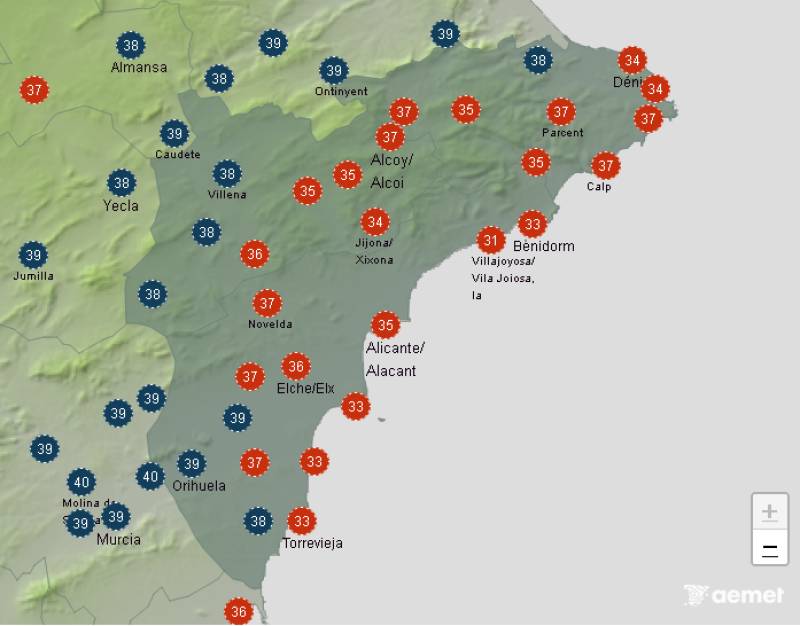 Heatwave catches up with the Costa Blanca: Alicante weather forecast August 11-14