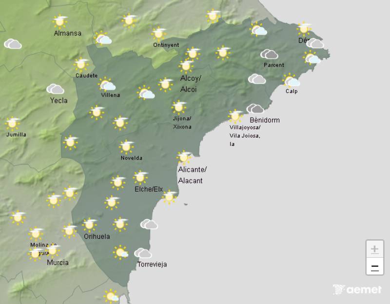 Some clouds and variable temperatures: Alicante weekend weather forecast September 4-7