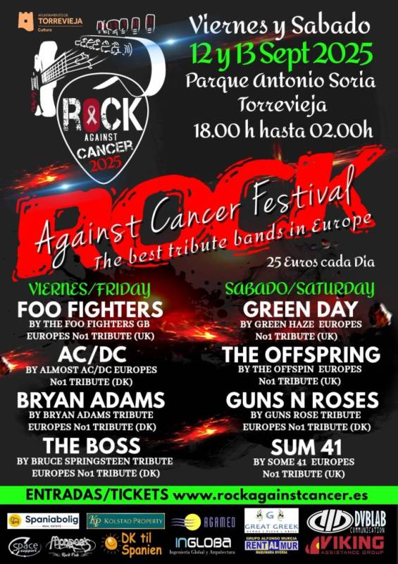 September 12-13 Rock Against Cancer Festival rocks Torrevieja with star tribute bands