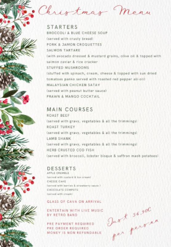 Celebrate Christmas in style at Restaurant Piccolo, Camposol