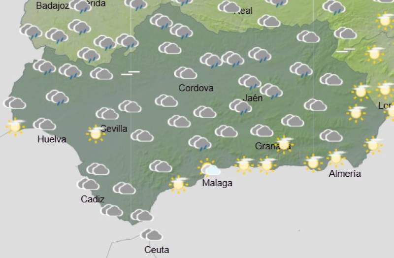 Andalucía weekly weather forecast November 24-27: Rain, wind and cooler spells ahead