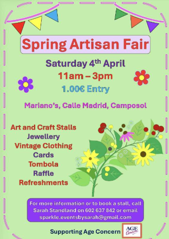 April 4 Charity spring artisan fair in Camposol