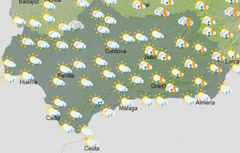 Andalucía weekend weather forecast March 5-8: Cooler, cloudy and often wet