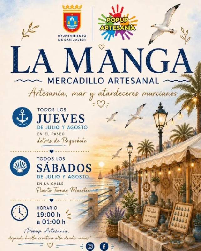 Summer arts and crafts markets in La Manga this July and August
