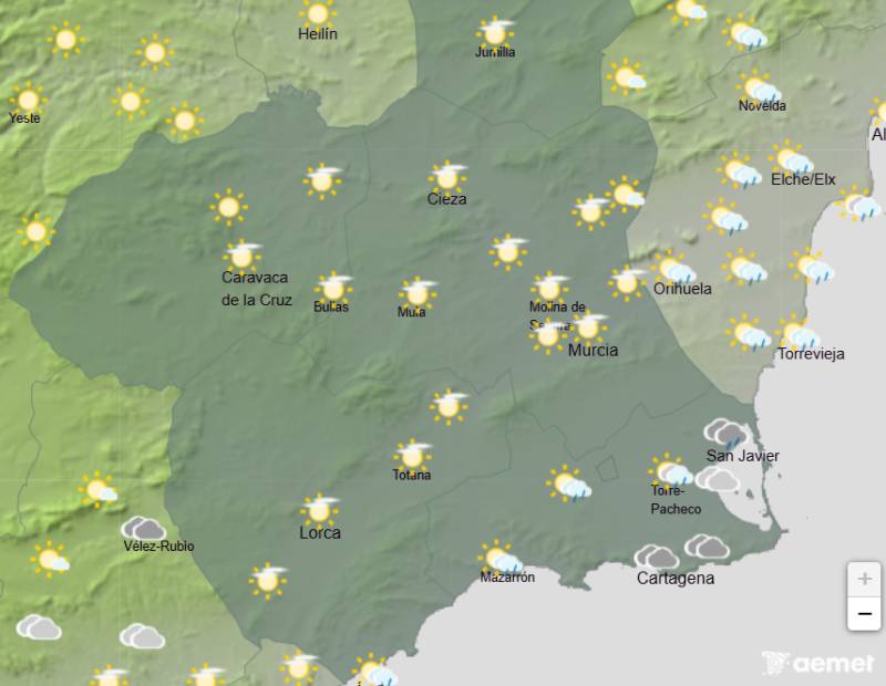Dust, thunder and a 10-degree swing before the sun returns: Murcia weather forecast Aug 27-30