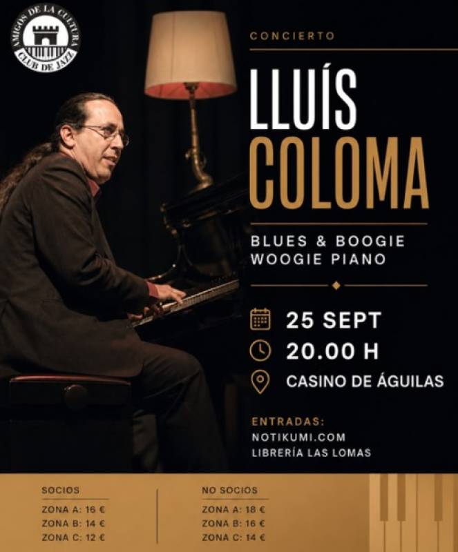 September 25 The Jazz Amigos de la Cultura concerts continue with Lluis Coloma in Águilas